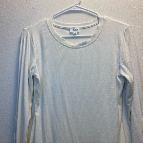 Nanamacs White Lace Up Sleeves Bodysuit Size Medium - Picture 3 of 8